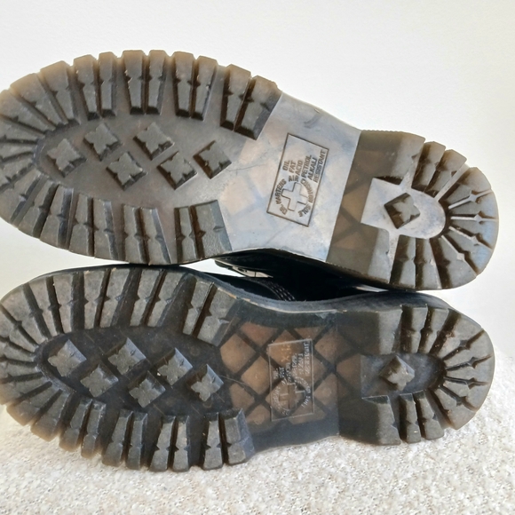 ⚫️💅 Dr. Martens Black Leather Platform Boots Size 8 - Picture 6 of 9